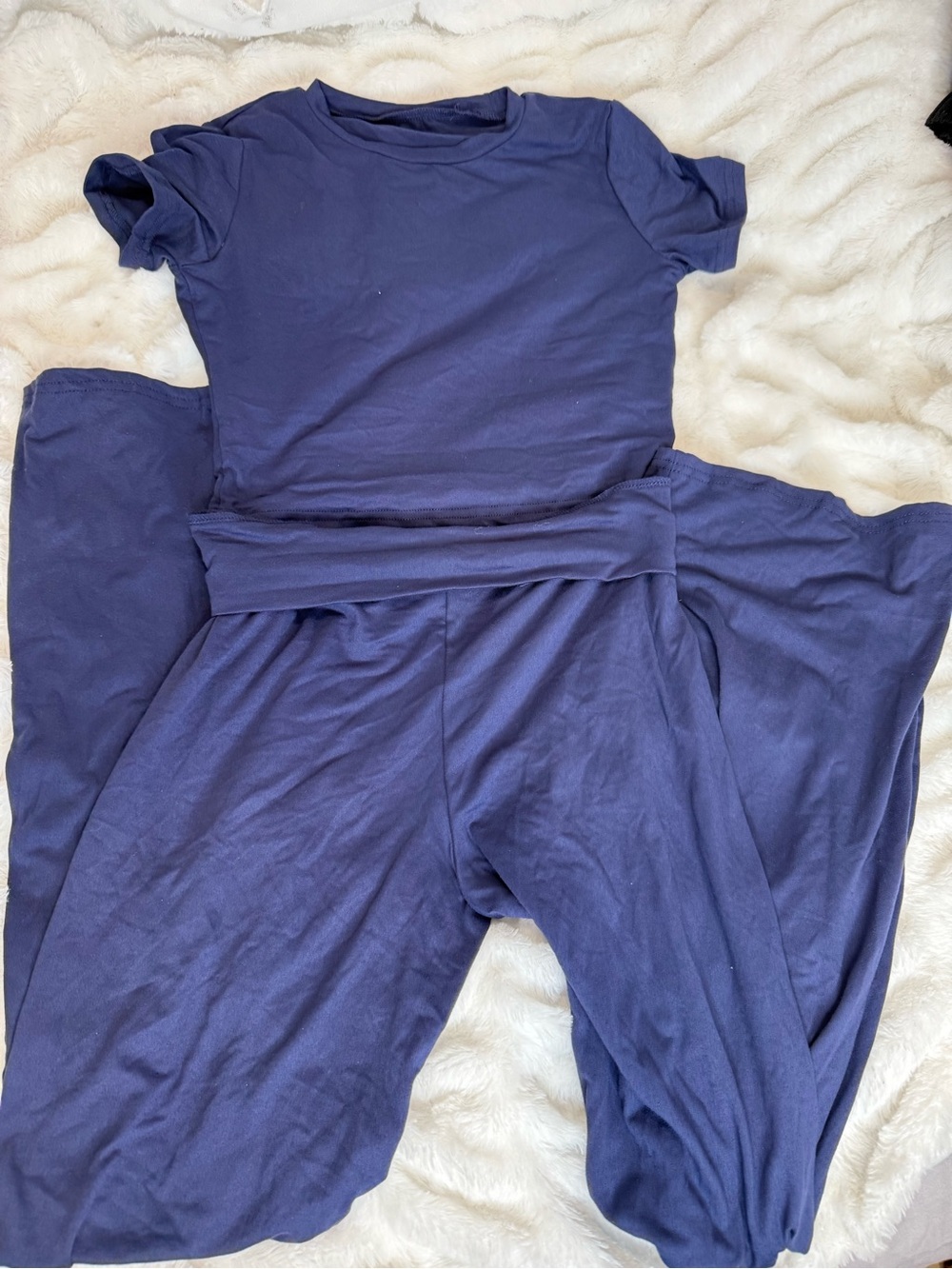 SHEIN Navy Blue Short-Sleeve Jumpsuit